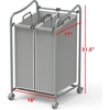 image:imageSimple Houseware 2Bag Heavy Duty Laundry Sorter Rolling Cart SilverSilver