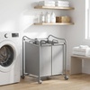 image:imageSimple Houseware 2Bag Heavy Duty Laundry Sorter Rolling Cart SilverSilver