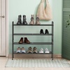 image:imageSimple Houseware 2Tier Stackable Mesh Shoe Rack BlackMesh Panel