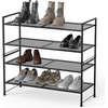 image:imageSimple Houseware 2Tier Stackable Mesh Shoe Rack BlackMesh Panel