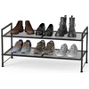 image:imageSimple Houseware 2Tier Stackable Mesh Shoe Rack BlackMesh Panel
