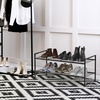 image:imageSimple Houseware 2Tier Stackable Mesh Shoe Rack BlackWired Grid Panel