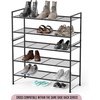 image:imageSimple Houseware 2Tier Stackable Mesh Shoe Rack BlackWired Grid Panel