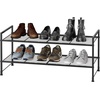 image:imageSimple Houseware 2Tier Stackable Mesh Shoe Rack BlackWired Grid Panel