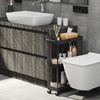 image:imageSimple Houseware 3Tier Slim Rolling Cart wHandle 55 Wx275 H WhiteBlack