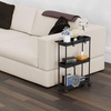 image:imageSimple Houseware 3Tier Slim Rolling Cart wHandle 55 Wx275 H WhiteBlack