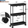 image:imageSimple Houseware 3Tier Slim Rolling Cart wHandle 55 Wx275 H WhiteBlack