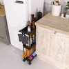 image:imageSimple Houseware 3Tier Slim Rolling Cart wHandle 55 Wx275 H WhiteBlack