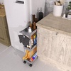 image:imageSimple Houseware 3Tier Slim Rolling Cart wHandle 55 Wx275 H WhiteGray