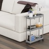 image:imageSimple Houseware 3Tier Slim Rolling Cart wHandle 55 Wx275 H WhiteGray