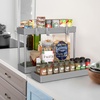 image:imageSimple Houseware 3Tier Slim Rolling Cart wHandle 55 Wx275 H WhiteGray