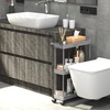 image:imageSimple Houseware 3Tier Slim Rolling Cart wHandle 55 Wx275 H WhiteGray