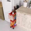 image:imageSimple Houseware 3Tier Slim Rolling Cart wHandle 55 Wx275 H WhiteRed