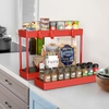 image:imageSimple Houseware 3Tier Slim Rolling Cart wHandle 55 Wx275 H WhiteRed
