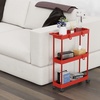 image:imageSimple Houseware 3Tier Slim Rolling Cart wHandle 55 Wx275 H WhiteRed