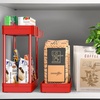image:imageSimple Houseware 3Tier Slim Rolling Cart wHandle 55 Wx275 H WhiteRed