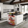 image:imageSimple Houseware 3Tier Slim Rolling Cart wHandle 55 Wx275 H WhiteRed