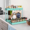 image:imageSimple Houseware 3Tier Slim Rolling Cart wHandle 55 Wx275 H WhiteTurquoise