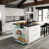 image:imageSimple Houseware 3Tier Slim Rolling Cart wHandle 55 Wx275 H WhiteTurquoise