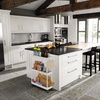 image:imageSimple Houseware 3Tier Slim Rolling Cart wHandle 55 Wx275 H WhiteWhite