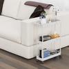 image:imageSimple Houseware 3Tier Slim Rolling Cart wHandle 55 Wx275 H WhiteWhite