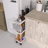 image:imageSimple Houseware 3Tier Slim Rolling Cart wHandle 55 Wx275 H WhiteWhite