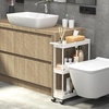 image:imageSimple Houseware 3Tier Slim Rolling Cart wHandle 55 Wx275 H WhiteWhite