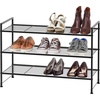 image:imageSimple Houseware 3Tier Stackable Mesh Shoe Rack BlackBlack
