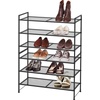 image:imageSimple Houseware 3Tier Stackable Mesh Shoe Rack BlackBlack