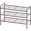 image:imageSimple Houseware 3Tier Stackable Mesh Shoe Rack BlackBronze