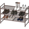 image:imageSimple Houseware 3Tier Stackable Mesh Shoe Rack BlackBronze