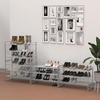 image:imageSimple Houseware 3Tier Stackable Mesh Shoe Rack BlackSilver