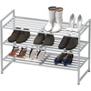 image:imageSimple Houseware 3Tier Stackable Mesh Shoe Rack BlackSilver