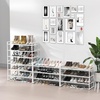 image:imageSimple Houseware 3Tier Stackable Mesh Shoe Rack BlackWhite