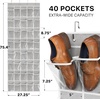 image:imageSimple Houseware 40 Pockets Large Clear Over the Door Shoe Organizer Gray