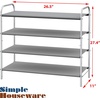 image:imageSimple Houseware 5Tier Shoe Rack Storage Organizer 1524 Pairs GreyGrey
