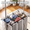 image:imageSimple Houseware Laundry Sorter Cart with Hanging Rod SilverSilver
