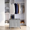 image:imageSimple Houseware Laundry Sorter Cart with Hanging Rod SilverSilver