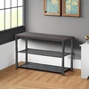 image:imageSimple Houseware Wooden Top Shoe Rack Bench for Entryway GreyDark Brown