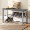 image:imageSimple Houseware Wooden Top Shoe Rack Bench for Entryway GreyGrey