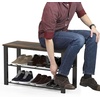 image:imageSimple Houseware Wooden Top Shoe Rack Bench for Entryway GreyRustic Brown