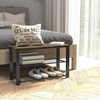 image:imageSimple Houseware Wooden Top Shoe Rack Bench for Entryway GreyRustic Brown