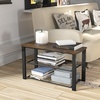 image:imageSimple Houseware Wooden Top Shoe Rack Bench for Entryway GreyRustic Brown
