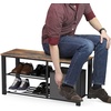 image:imageSimple Houseware Wooden Top Shoe Rack Bench for Entryway GreyRustic Brown