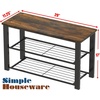 image:imageSimple Houseware Wooden Top Shoe Rack Bench for Entryway GreyRustic Brown