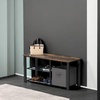 image:imageSimple Houseware Wooden Top Shoe Rack Bench for Entryway GreyRustic Brown