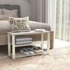 image:imageSimple Houseware Wooden Top Shoe Rack Bench for Entryway GreyWhite