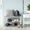 image:imageSimple Houseware Wooden Top Shoe Rack Bench for Entryway GreyWhite