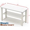 image:imageSimple Houseware Wooden Top Shoe Rack Bench for Entryway GreyWhite