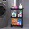 image:imageSimpleHouseware Standard 3Tier Slim Rolling Storage Cart WhiteBlack